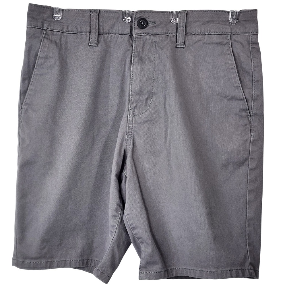 RSQ Men Mid-Length Chino Shorts Taupe Grey Sz 30 Stretch Sustainable Repreve EUC